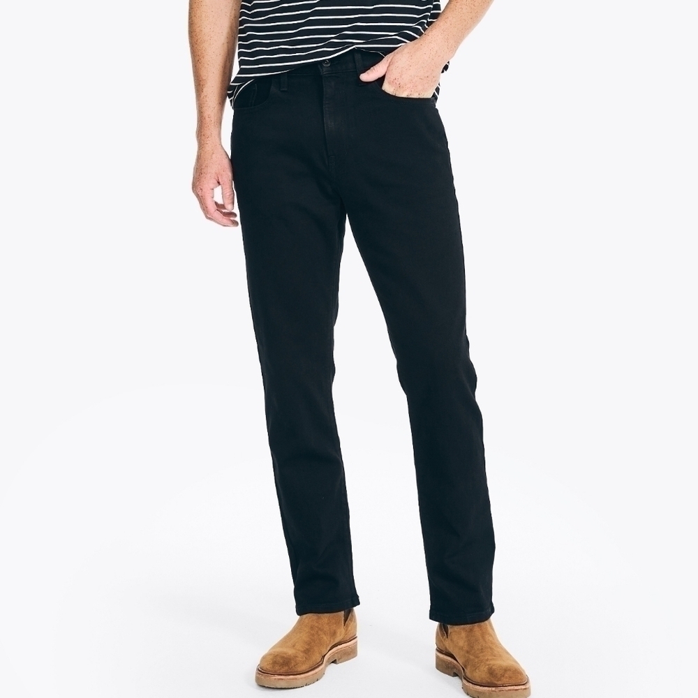 Nautica Men's Black Straight Leg Classic Cotton Jeans
